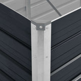 Garden Raised Bed Anthracite 320x80x45 cm Galvanised Steel - Close-Up Angle