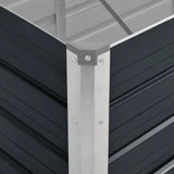 Garden Raised Bed Anthracite 160x40x77 cm Galvanised Steel - Close-Up Angle
