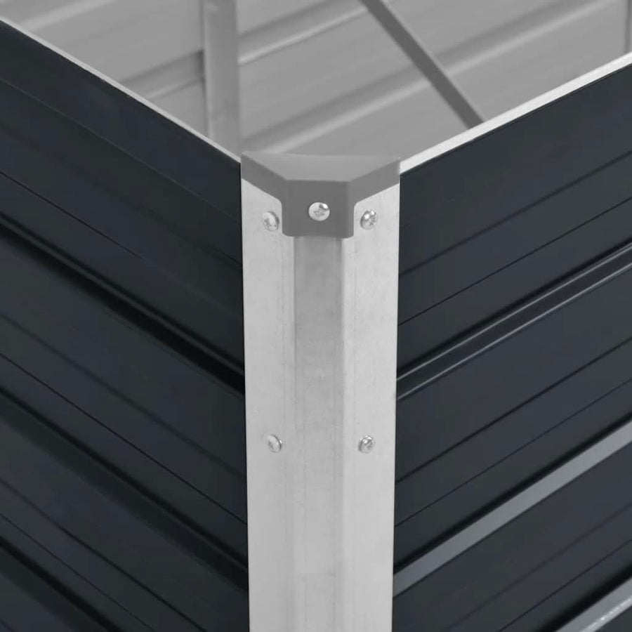 Garden Raised Bed Anthracite 160x40x77 cm Galvanised Steel