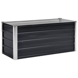 Garden Raised Bed Anthracite 100x40x45 cm Galvanised Steel - Front View
