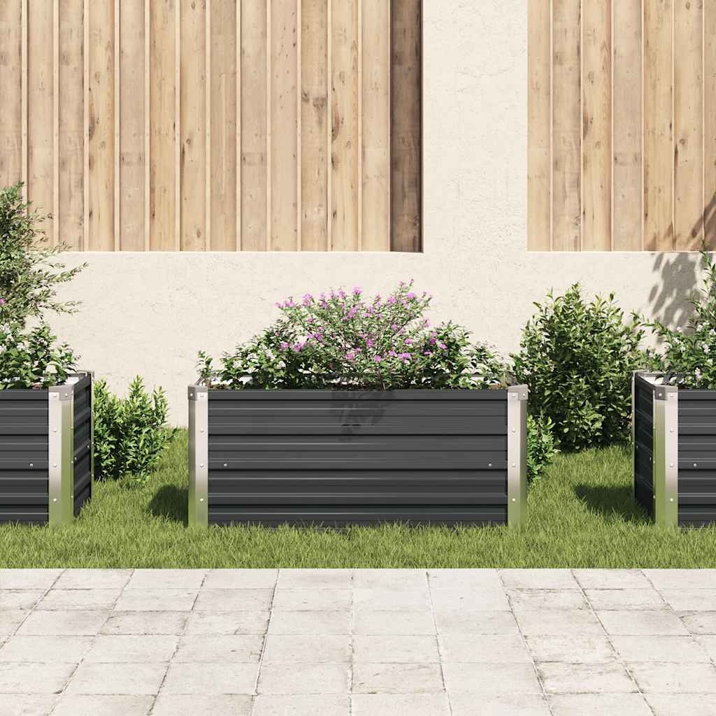 Garden Raised Bed Anthracite 100x40x45 cm Galvanised Steel