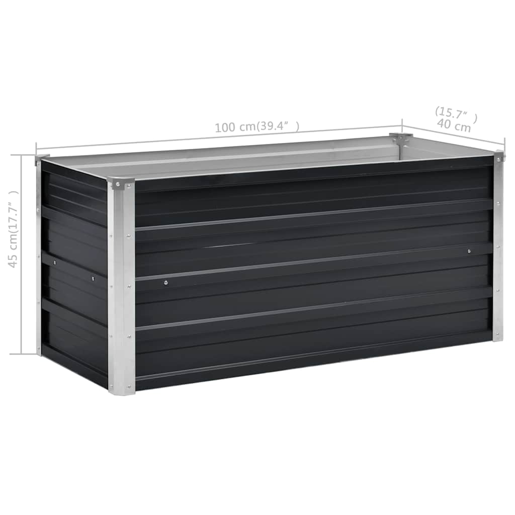Garden Raised Bed Anthracite 100x40x45 cm Galvanised Steel