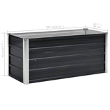 Garden Raised Bed Anthracite 100x40x45 cm Galvanised Steel - Low Angle