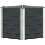 Garden Raised Bed Anthracite 129x129x77 cm Galvanised Steel
