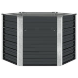 Garden Raised Bed Anthracite 129x129x77 cm Galvanised Steel