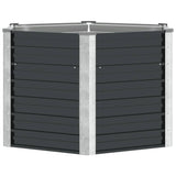 Garden Raised Bed Anthracite 129x129x77 cm Galvanised Steel - 45-Degree Angle