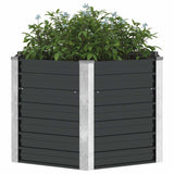 Garden Raised Bed Anthracite 129x129x77 cm Galvanised Steel - Close-Up Angle
