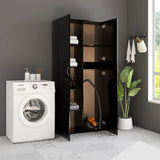 Storage Cabinet Black 80x35.5x180 cm Engineered Wood - Front View