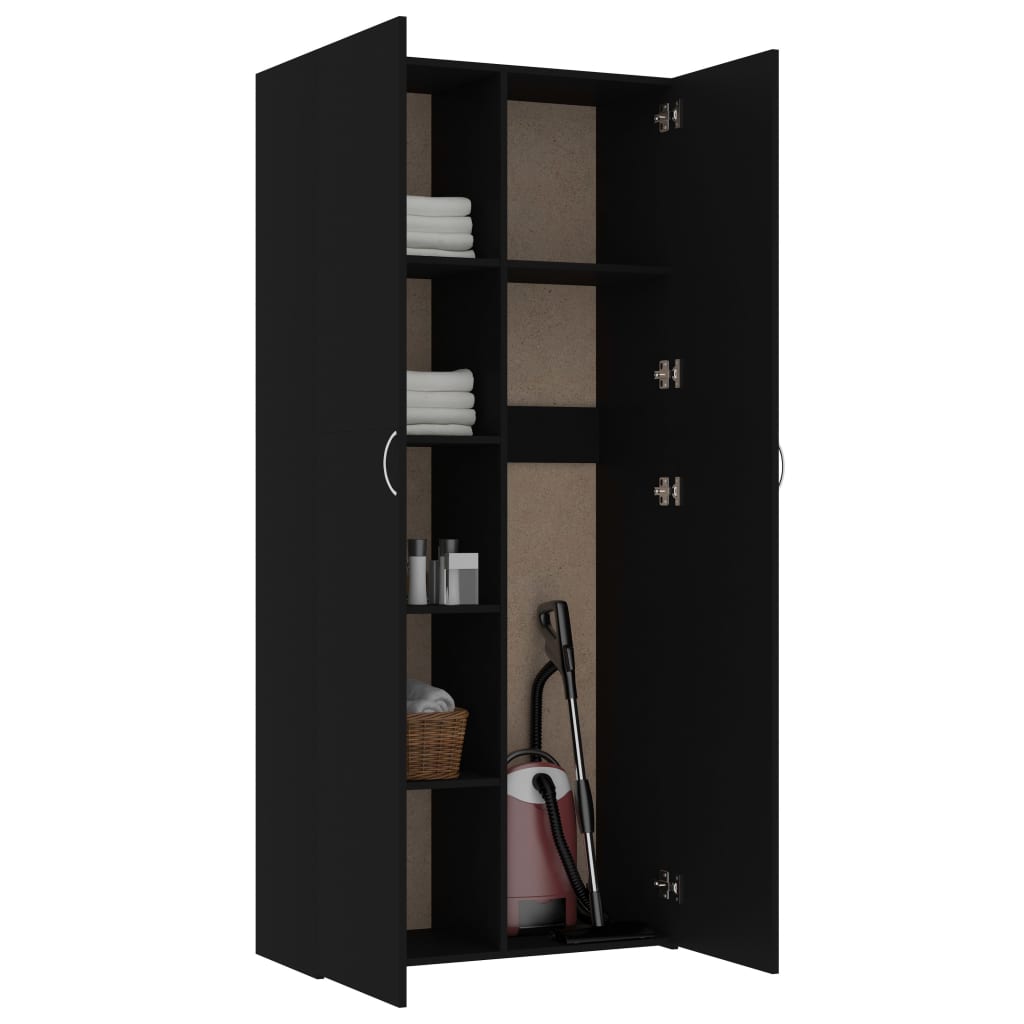 Storage Cabinet Black 80x35.5x180 cm Engineered Wood
