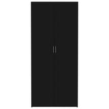 Storage Cabinet Black 80x35.5x180 cm Engineered Wood - Rear View