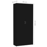 Storage Cabinet Black 80x35.5x180 cm Engineered Wood - Low Angle