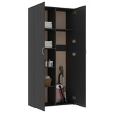 Storage Cabinet Grey 80x35.5x180 cm Engineered Wood - Side View