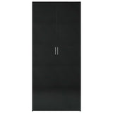 Storage Cabinet High Gloss Black 80x35.5x180 cm Engineered Wood - Rear View