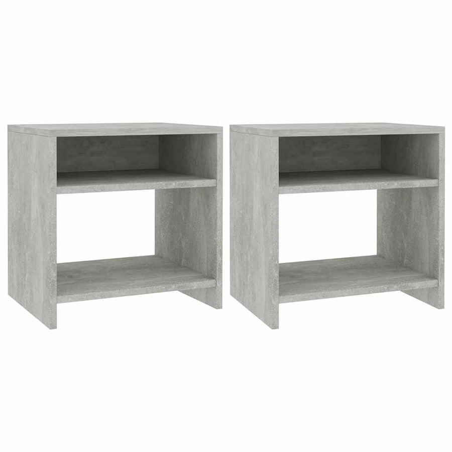 Bedside Cabinets 2 pcs Concrete Grey 40x30x40cm Engineered Wood