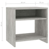 Bedside Cabinets 2 pcs Concrete Grey 40x30x40 cm Engineered Wood