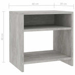 Bedside Cabinets 2 pcs Concrete Grey 40x30x40cm Engineered Wood