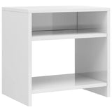 Bedside Cabinet High Gloss White 40x30x40 cm Engineered Wood - Front View