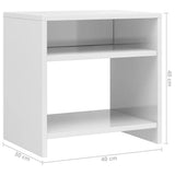 Bedside Cabinet High Gloss White 40x30x40 cm Engineered Wood