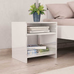 Bedside Cabinets 2 pcs High Gloss White 40x30x40 cm