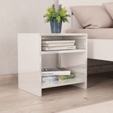 Bedside Cabinets 2 pcs High Gloss White 40x30x40 cm Engineered Wood - Front View
