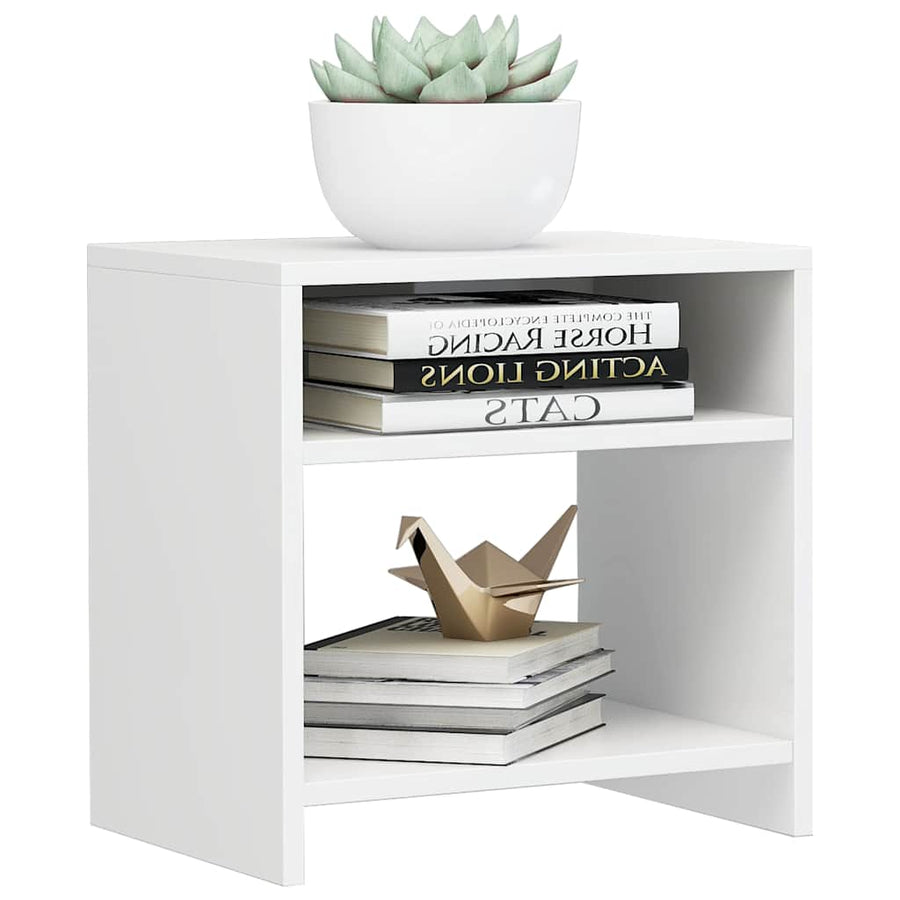 Bedside Cabinets 2 pcs High Gloss White 40x30x40 cm