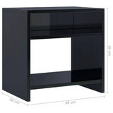 Bedside Cabinet High Gloss Black 40x30x40 cm Engineered Wood - Rear View