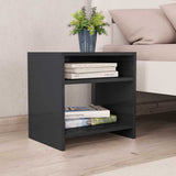 Bedside Cabinets 2 pcs High Gloss Grey 40x30x40 cm Engineered Wood - Front View