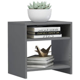 Bedside Cabinets 2 pcs High Gloss Grey 40x30x40 cm Engineered Wood - Side View