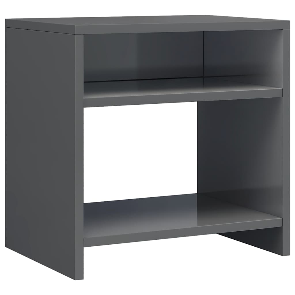 Bedside Cabinets 2 pcs High Gloss Grey 40x30x40 cm Engineered Wood