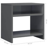 Bedside Cabinets 2 pcs High Gloss Grey 40x30x40 cm Engineered Wood - Close-Up Angle