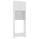 Washing Machine Cabinet White 64x25.5x190 cm Engineered Wood - Front View