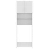 Washing Machine Cabinet White 64x25.5x190 cm Engineered Wood - Rear View