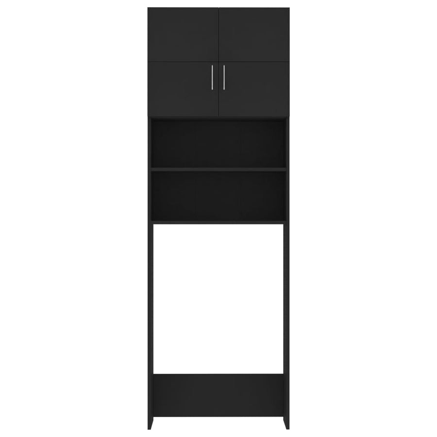 Washing Machine Cabinet Black 64x25.5x190 cm Engineered Wood