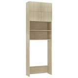 Washing Machine Cabinet Sonoma Oak 64x25.5x190 cm Engineered Wood - Front View