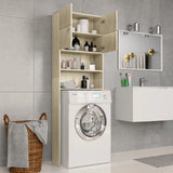 Washing Machine Cabinet Sonoma Oak 64x25.5x190 cm Engineered Wood - Side View