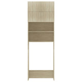 Washing Machine Cabinet Sonoma Oak 64x25.5x190 cm Engineered Wood - Rear View