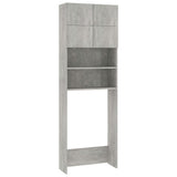 Washing Machine Cabinet Concrete Grey 64x25.5x190 cm Engineered Wood - Front View