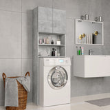 Washing Machine Cabinet Concrete Grey 64x25.5x190 cm Engineered Wood