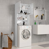 Washing Machine Cabinet High Gloss White 64x25.5x190 cm - Side View