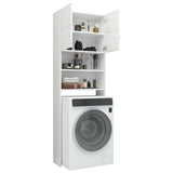 Washing Machine Cabinet High Gloss White 64x25.5x190 cm - Top-Down View
