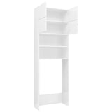 Washing Machine Cabinet High Gloss White 64x25.5x190 cm - 45-Degree Angle