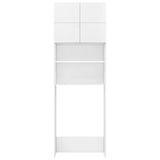 Washing Machine Cabinet High Gloss White 64x25.5x190 cm