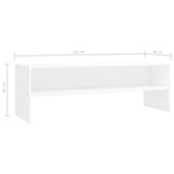 TV Cabinet White 120x40x40 cm Engineered Wood - Rear View