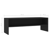 TV Cabinet Black 120x40x40 cm Engineered Wood - Rear View