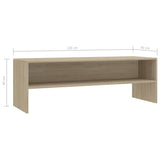TV Cabinet Sonoma Oak 120x40x40 cm Engineered Wood - Rear View