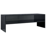 TV Cabinet High Gloss Black 120x40x40 cm Engineered Wood - Front View