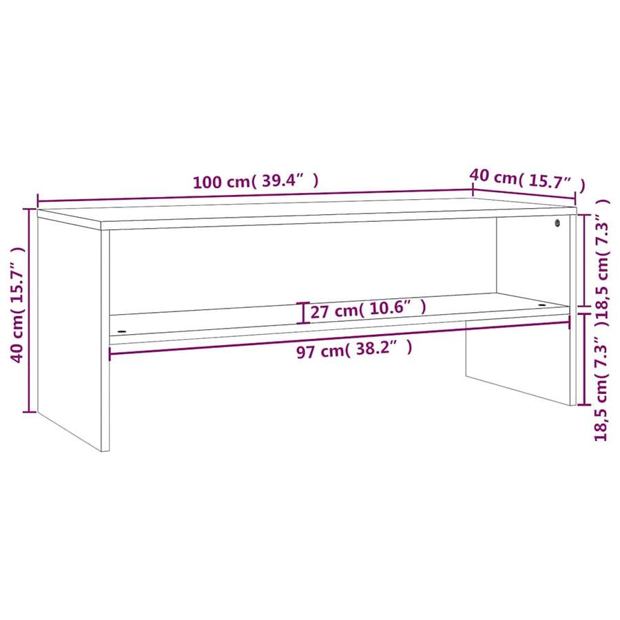TV Cabinet White 100x40x40 cm Engineered Wood