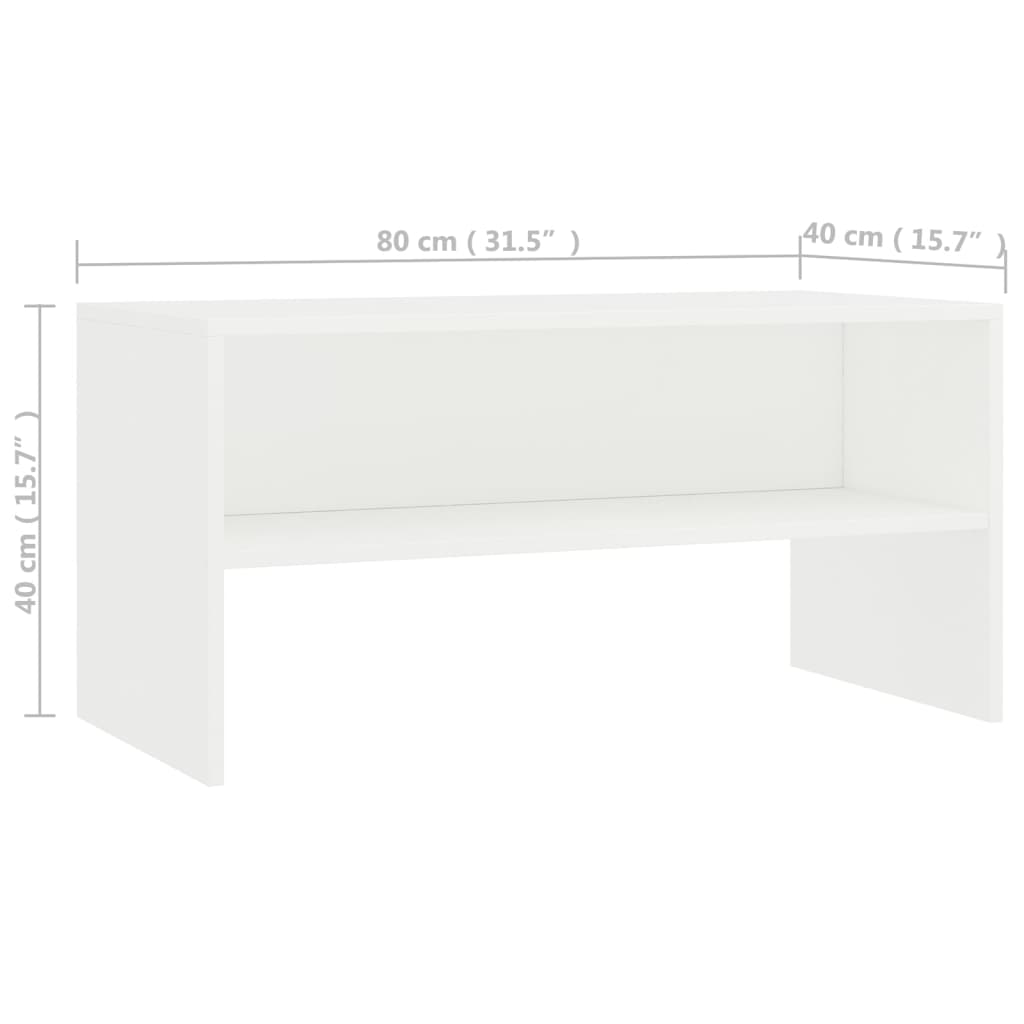 TV Cabinet White 80x40x40 cm Engineered Wood