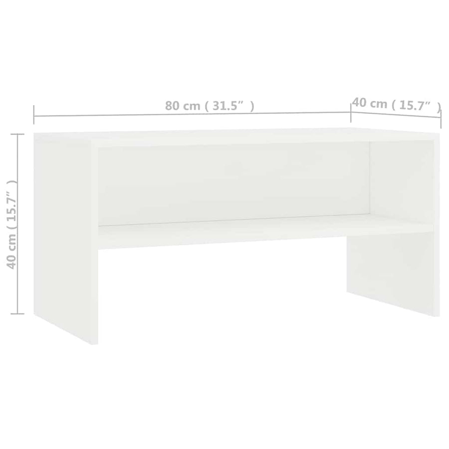 TV Cabinet White 80x40x40 cm Engineered Wood