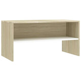 TV Cabinet White and Sonoma Oak 80x40x40 cm Engineered Wood